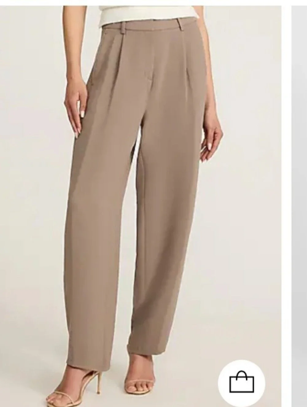 Express Barrel Leg Dress Pants in Mushroom SZ 6 Long - NWTs